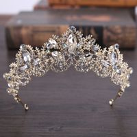 Baroque Style Flower Alloy Artificial Rhinestones Crown main image 1