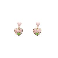 Sweet Heart Shape Flower Alloy Rhinestones Women's Drop Earrings 1 Pair main image 4
