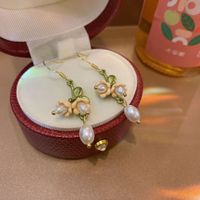 Sweet Heart Shape Flower Alloy Rhinestones Women's Drop Earrings 1 Pair sku image 7