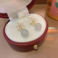 Sweet Heart Shape Flower Alloy Rhinestones Women's Drop Earrings 1 Pair sku image 5