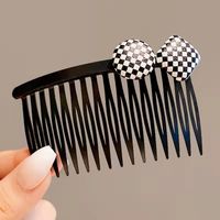 Retro Geometric Stripe Arylic Pom Poms Hair Combs sku image 7