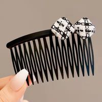 Retro Geometric Stripe Arylic Pom Poms Hair Combs sku image 6