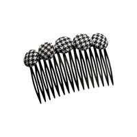 Retro Geometric Stripe Arylic Pom Poms Hair Combs main image 3