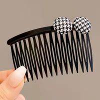 Retro Geometric Stripe Arylic Pom Poms Hair Combs sku image 8