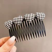 Retro Geometric Stripe Arylic Pom Poms Hair Combs sku image 9