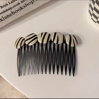 Retro Geometric Stripe Arylic Pom Poms Hair Combs sku image 16