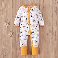 Halloween Fashion Pumpkin Zipper Cotton Baby Rompers main image 6