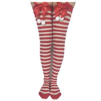 Women's Sweet Stripe Solid Color Polyester Rib-knit Over The Knee Socks 2 Pieces sku image 1