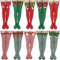 Women's Sweet Stripe Solid Color Polyester Rib-knit Over The Knee Socks 2 Pieces main image 1