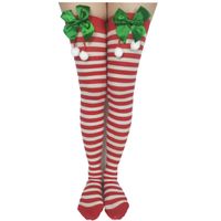 Women's Sweet Stripe Solid Color Polyester Rib-knit Over The Knee Socks 2 Pieces sku image 2