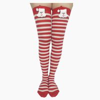 Women's Sweet Stripe Solid Color Polyester Rib-knit Over The Knee Socks 2 Pieces sku image 3