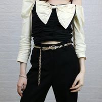 Simple Style Geometric Alloy Chain Women's Leather Belts 1 Piece main image 1