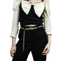 Simple Style Geometric Alloy Chain Women's Leather Belts 1 Piece main image 5