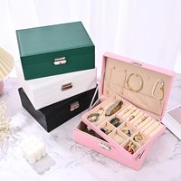 Simple Style Solid Color Pu Leather Jewelry Boxes 1 Piece main image 1