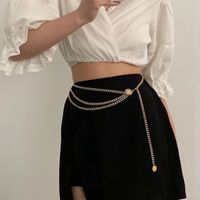 Simple Style Portrait Alloy Chain Women's Leather Belts 1 Piece main image 6