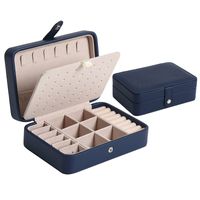 Simple Style Solid Color Pu Leather Layered Jewelry Boxes 1 Piece sku image 3