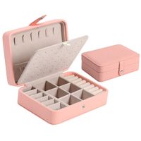 Simple Style Solid Color Pu Leather Layered Jewelry Boxes 1 Piece sku image 1