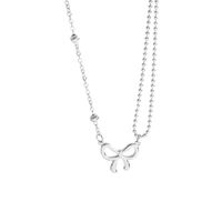 Fashion Letter Heart Shape Titanium Steel Inlay Zircon Pendant Necklace 1 Piece main image 4