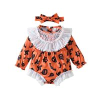 Halloween Fashion Grimace Bowknot Cotton Baby Rompers sku image 1