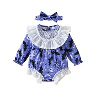 Halloween Fashion Grimace Bowknot Cotton Baby Rompers sku image 5