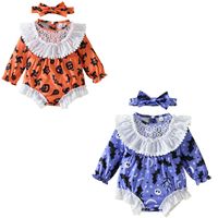 Halloween Fashion Grimace Bowknot Cotton Baby Rompers main image 4
