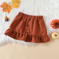Halloween Fashion Letter Button Cotton Girls Clothing Sets main image 4