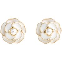 Simple Style Flower Alloy Inlay Zircon Women's Drop Earrings 1 Pair main image 3