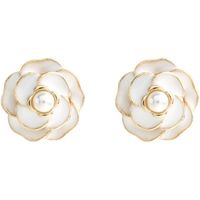 Style Simple Fleur Alliage Incruster Zircon Femmes Boucles D'oreilles 1 Paire main image 3