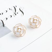 Simple Style Flower Alloy Inlay Zircon Women's Drop Earrings 1 Pair sku image 7