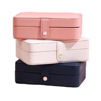 Simple Style Solid Color Pu Leather Layered Jewelry Boxes 1 Piece main image 5
