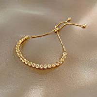 Fashion Heart Shape Copper Beaded Zircon Bracelets 1 Piece sku image 8