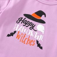 Halloween Fashion Pumpkin Letter Ruffles Cotton Girls Clothing Sets main image 5