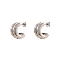 1 Pair Fashion C Shape Plating Stainless Steel Gold Plated Gold Plated Earrings sku image 1