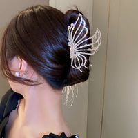 Elegant Butterfly Copper Inlay Rhinestones Hair Claws 1 Piece sku image 1