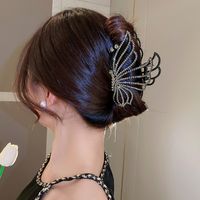 Elegant Butterfly Copper Inlay Rhinestones Hair Claws 1 Piece sku image 2