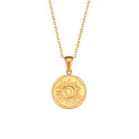 Retro Tortoise Sun Heart Shape Stainless Steel Plating Gold Plated Gold Plated Necklace main image 2