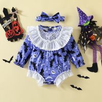 Halloween Fashion Grimace Bowknot Cotton Baby Rompers main image 3