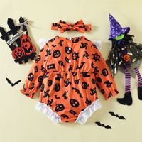 Halloween Fashion Grimace Bowknot Cotton Baby Rompers main image 2