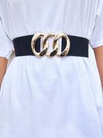 Fashion Twist Canvas Plating Women's Leather Belts 1 Piece sku image 2