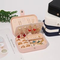 Simple Style Solid Color Pu Leather Layered Jewelry Boxes 1 Piece main image 2