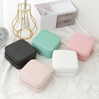 Simple Style Solid Color Pu Leather Jewelry Boxes 1 Piece main image 3