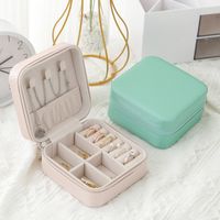 Simple Style Solid Color Pu Leather Jewelry Boxes 1 Piece main image 6