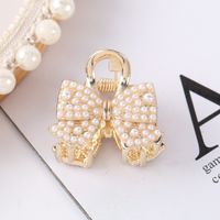 Fashion Heart Shape Bow Knot Metal Plating Artificial Pearls Hair Claws 1 Piece main image 5