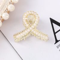 Fashion Heart Shape Bow Knot Metal Plating Artificial Pearls Hair Claws 1 Piece sku image 29
