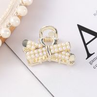 Fashion Heart Shape Bow Knot Metal Plating Artificial Pearls Hair Claws 1 Piece sku image 14
