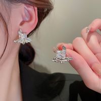 Fashion Geometric Copper Inlay Zircon Ear Studs 1 Pair sku image 1