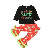 Halloween Fashion Portrait Letter Cotton Girls Clothing Sets sku image 4