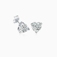 1 Pair Ig Style Simple Style Heart Shape Polishing Plating Inlay Copper Alloy Zircon Ear Studs main image 5