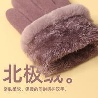 Women's Simple Style Solid Color Velvet Polyester Gloves 1 Pair main image 2