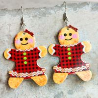 Cute Christmas Tree Gingerbread Arylic Women's Earrings 1 Pair sku image 9